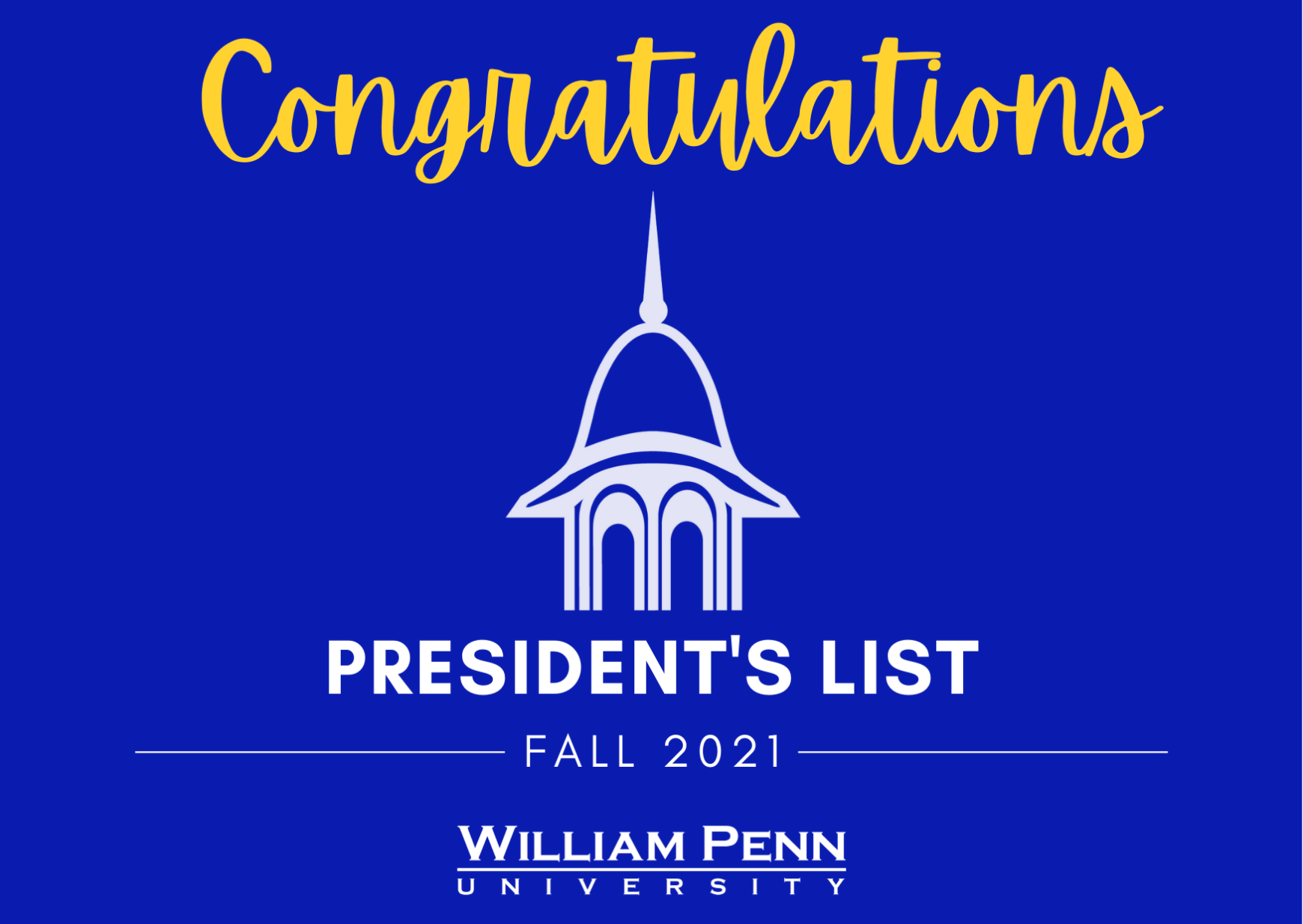 Deans and Presidents List (1) William Penn University