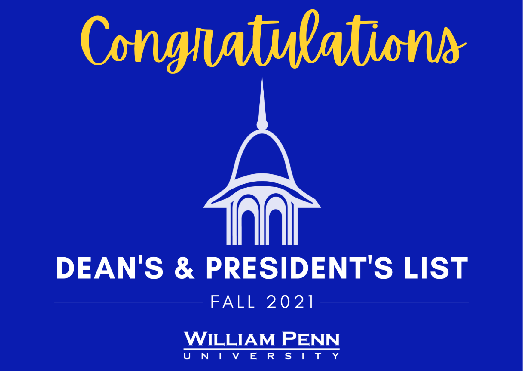 Deans and Presidents List William Penn University